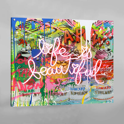 Graffiti Life Is Beautiful Wall Art - Luxury Art Canvas