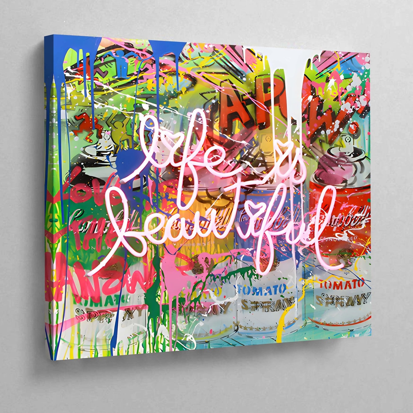 Graffiti Life Is Beautiful Wall Art - Luxury Art Canvas