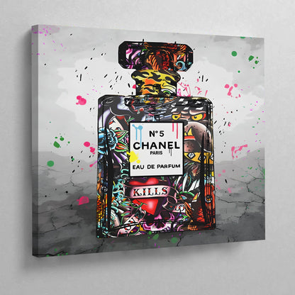 Graffiti Perfume Chanel Wall Art - Luxury Art Canvas