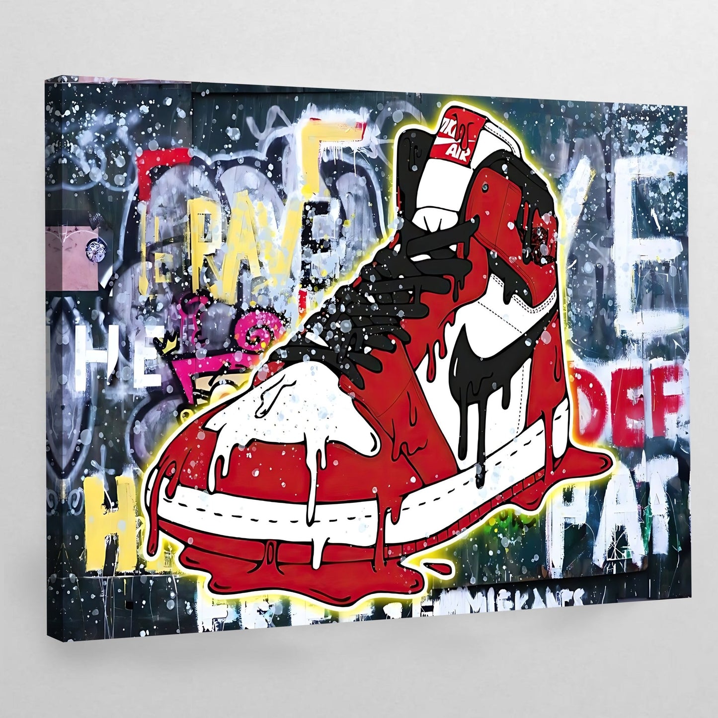 Graffiti Sneaker Canvas Art, Paint Splatter Sneaker Canvas Art, Sneaker  Wall Art, Sneaker Poster, Sneaker Wall Decor, Shoes Graffiti Canvas 