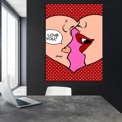 Heart Pop Art Canvas - Luxury Art Canvas