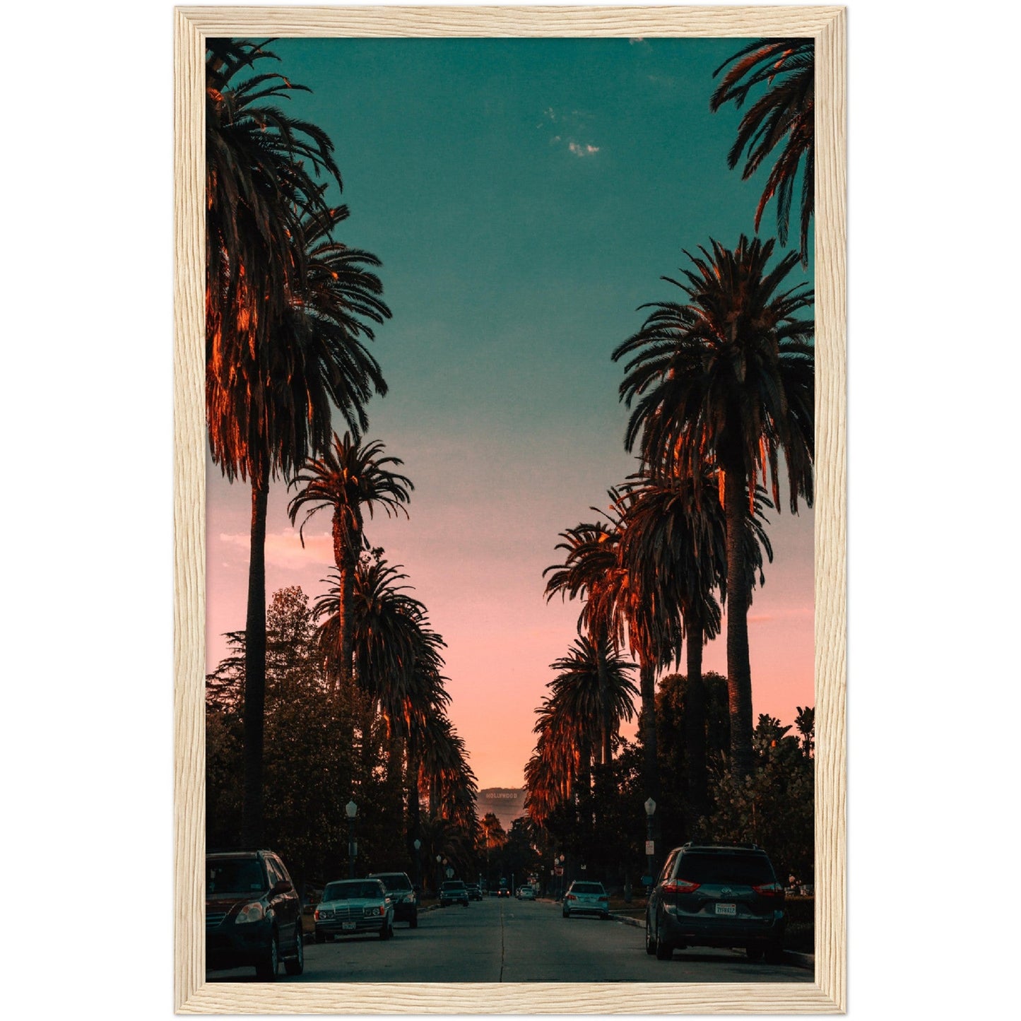 Hollywood View Sunset Wall Art - Luxury Art Canvas