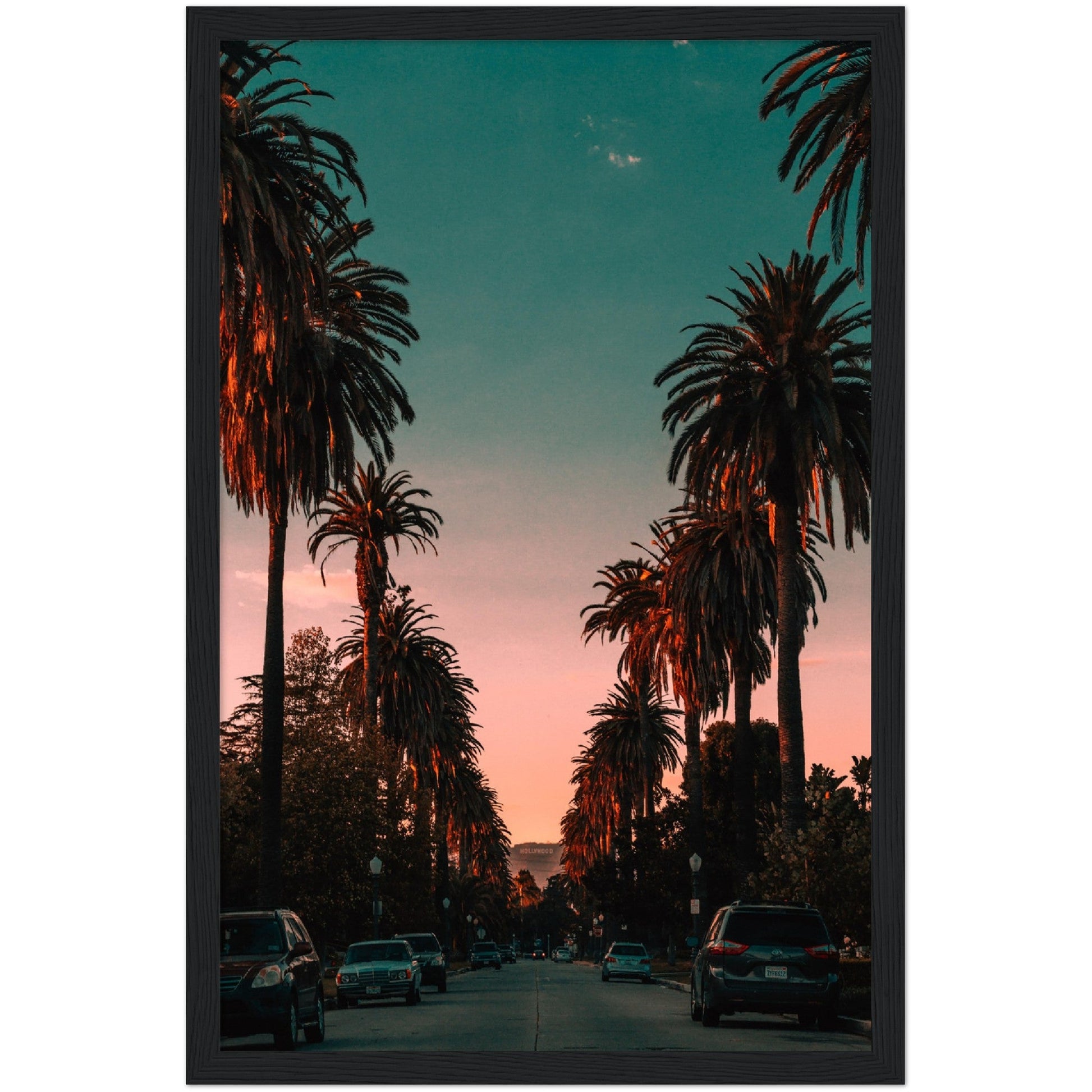 Hollywood View Sunset Wall Art - Luxury Art Canvas