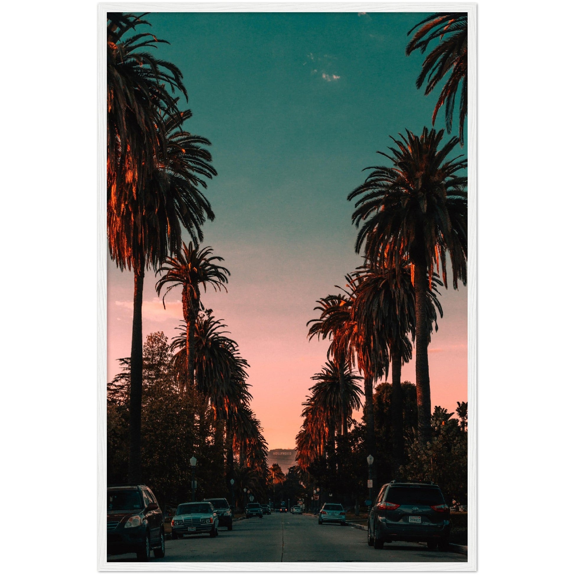 Hollywood View Sunset Wall Art - Luxury Art Canvas