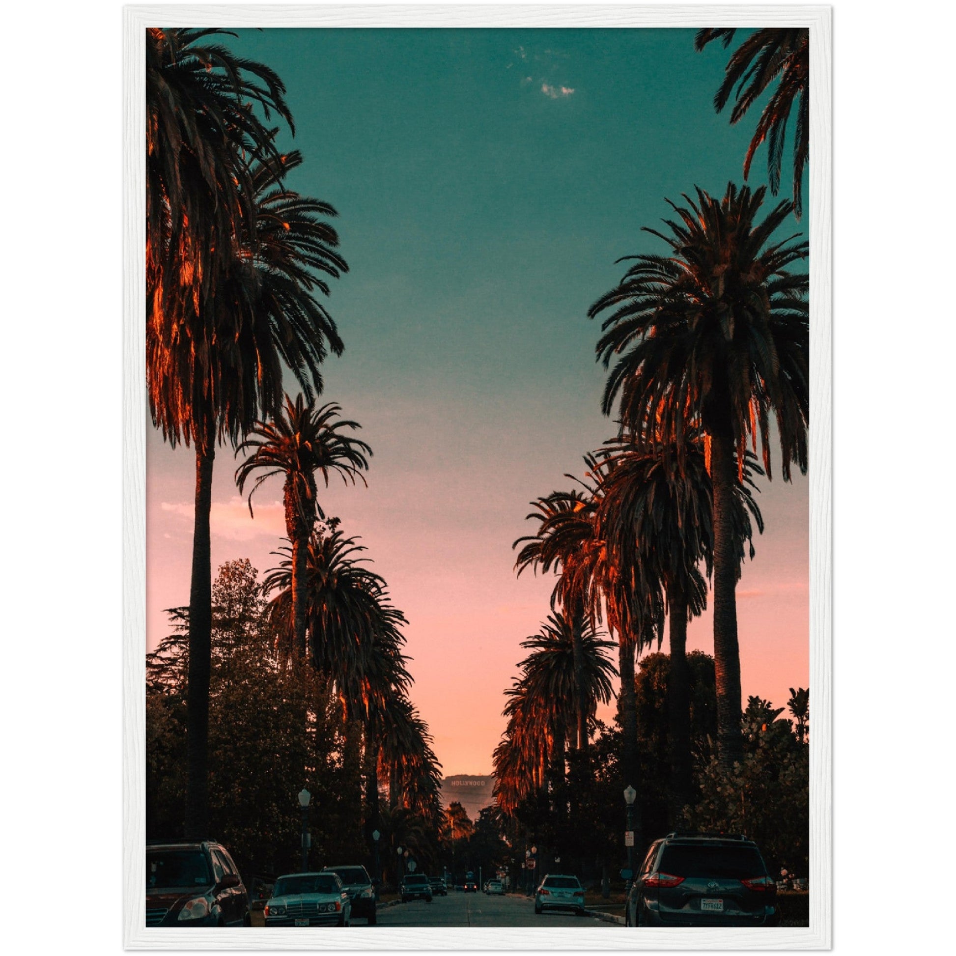 Hollywood View Sunset Wall Art - Luxury Art Canvas