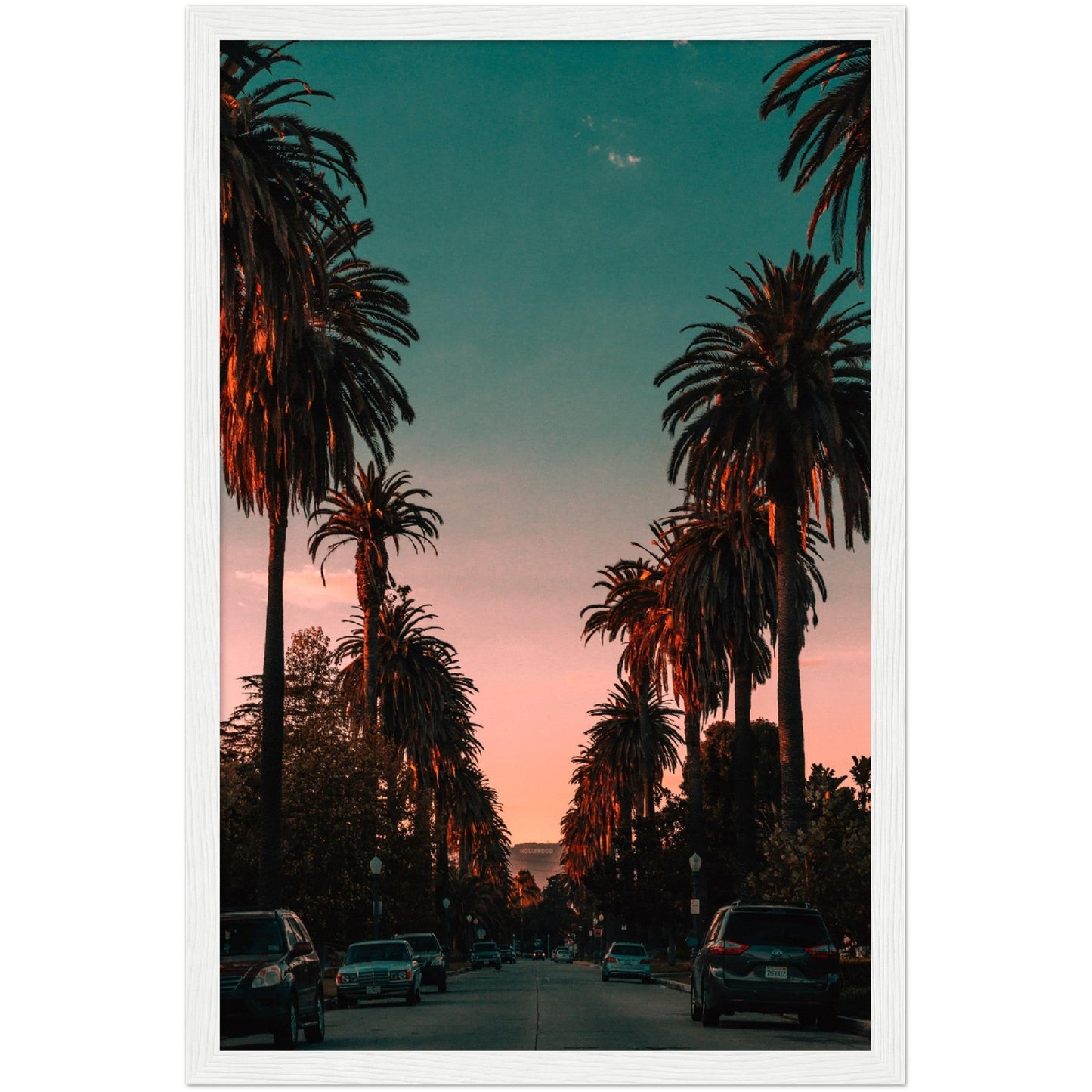 Hollywood View Sunset Wall Art - Luxury Art Canvas