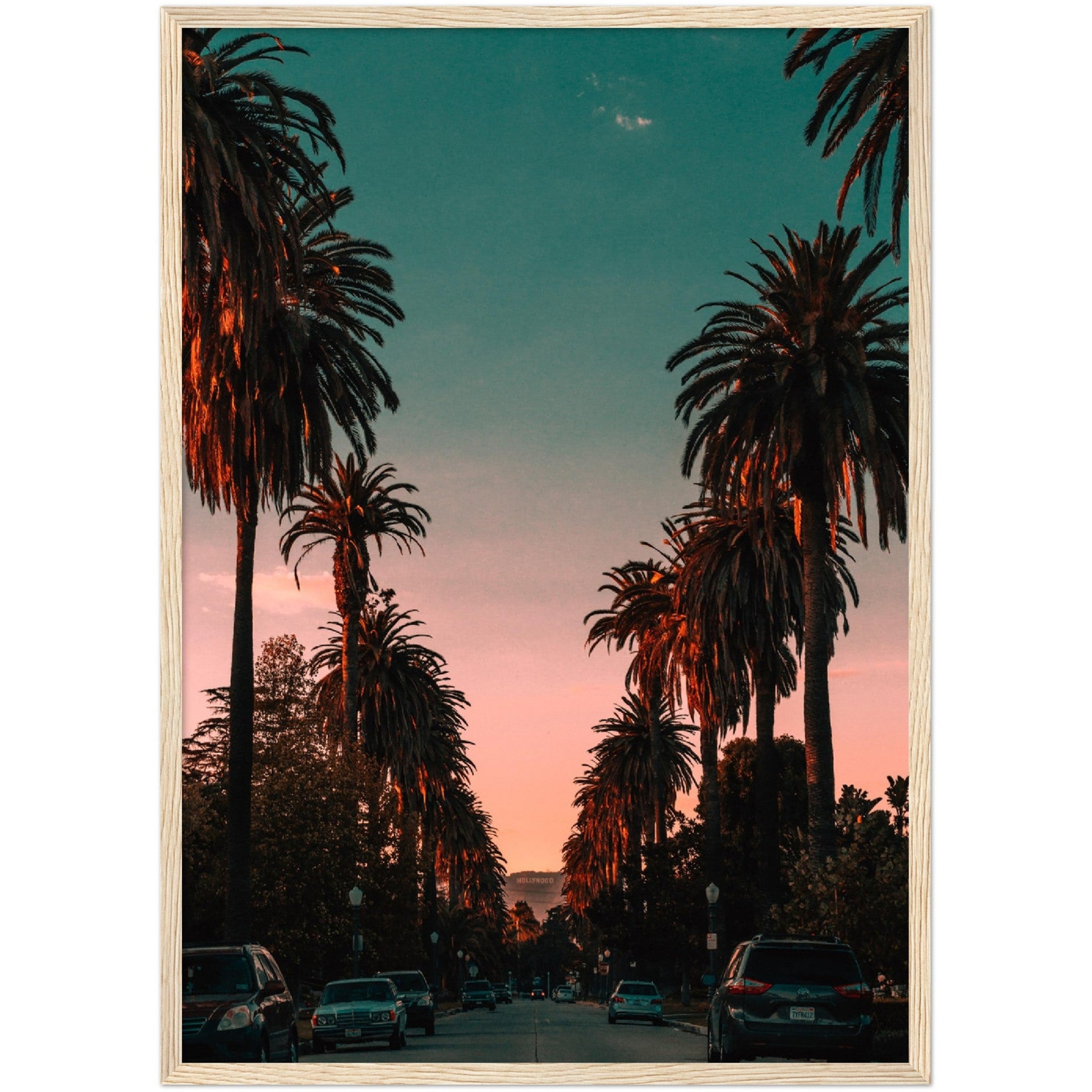 Hollywood View Sunset Wall Art - Luxury Art Canvas