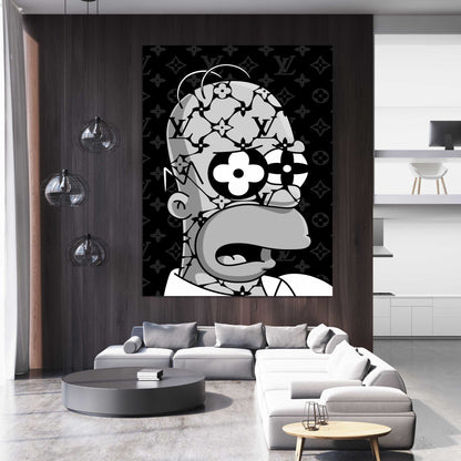 Homer Louis Vuitton Wall Art - Luxury Art Canvas