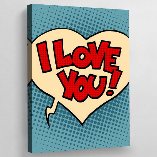 I Love You Pop Art Canvas - Luxury Art Canvas