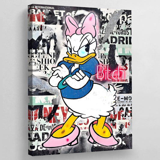 Lady Duck Graffiti Wall Art - Luxury Art Canvas