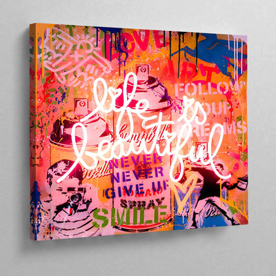 Life Is Beautiful Canvas Wall Art - Luxury Art Canvas