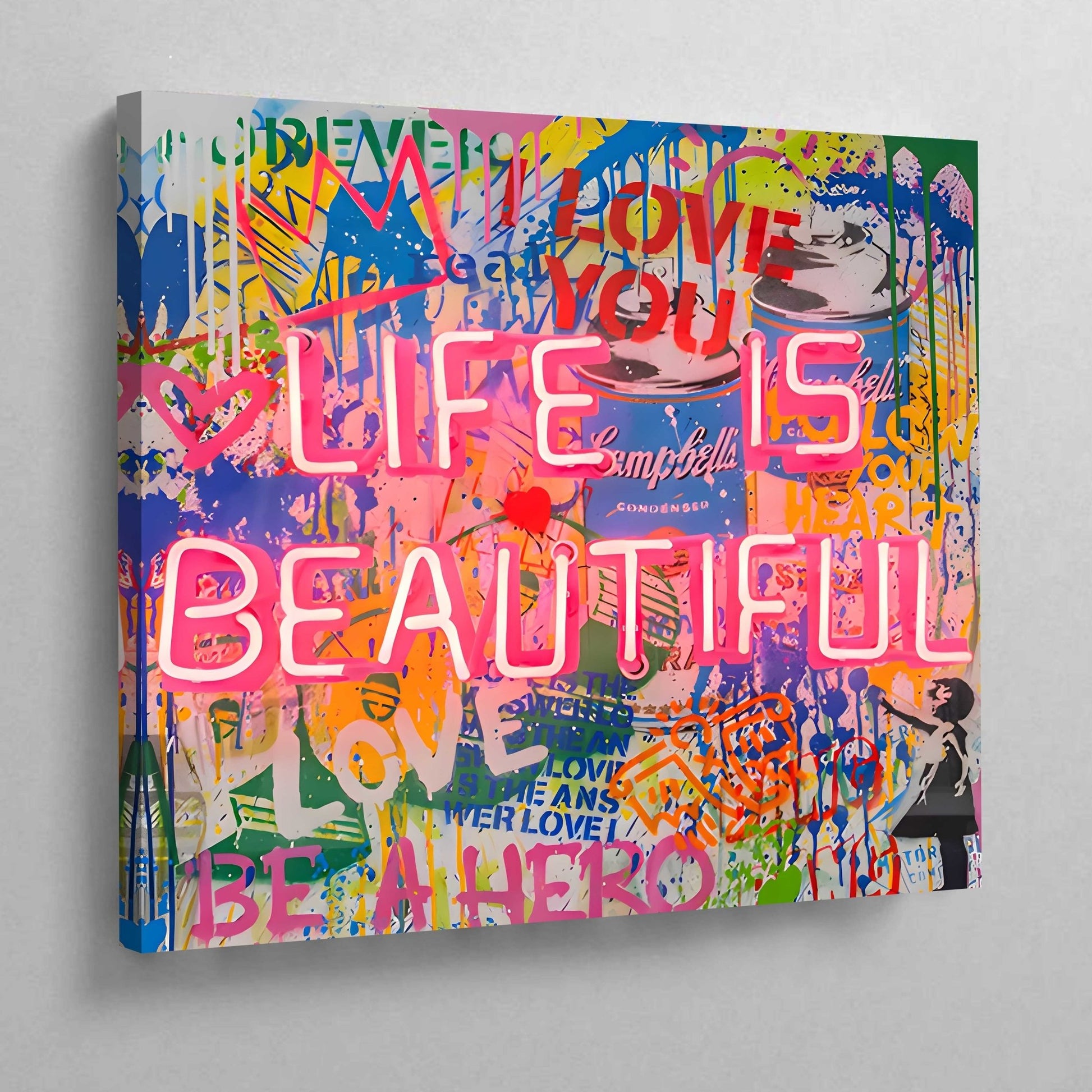 Life Is Beautiful Street Art Canvas - Luxury Art Canvas