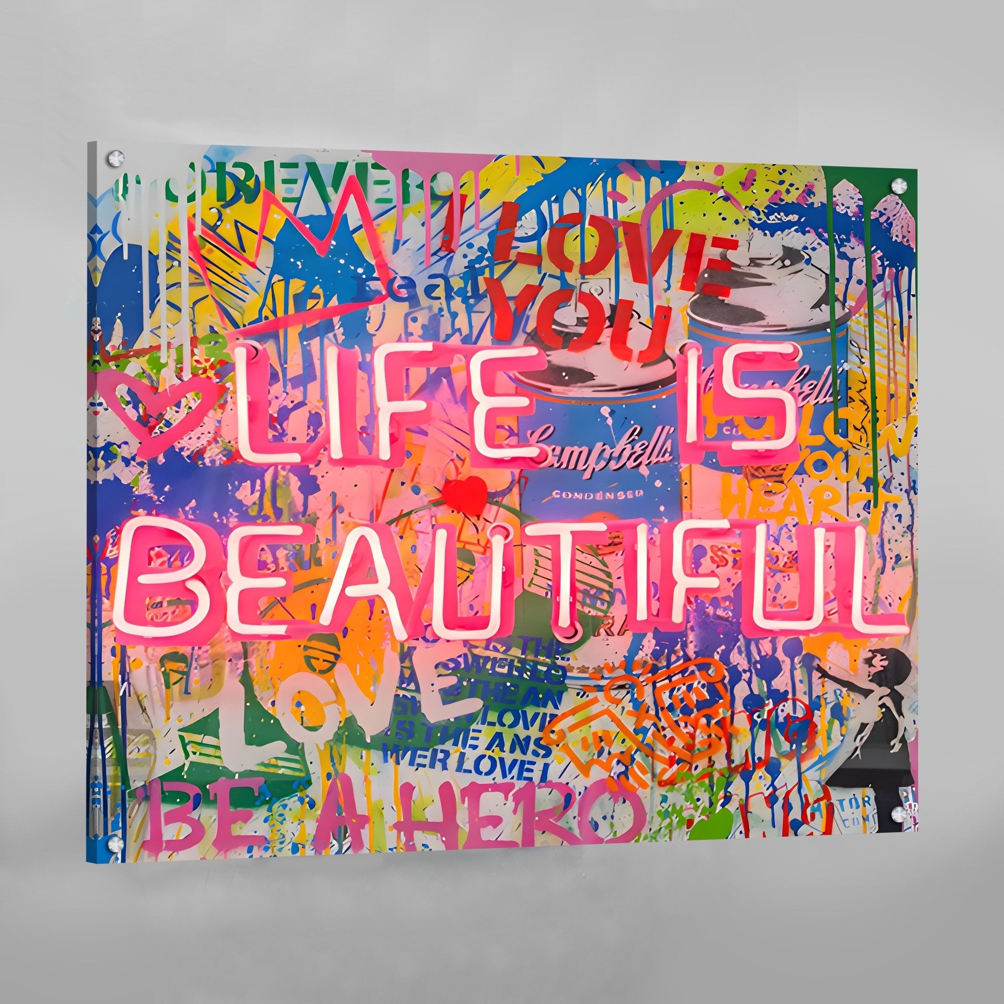 Life Is Beautiful Street Art Canvas - Luxury Art Canvas