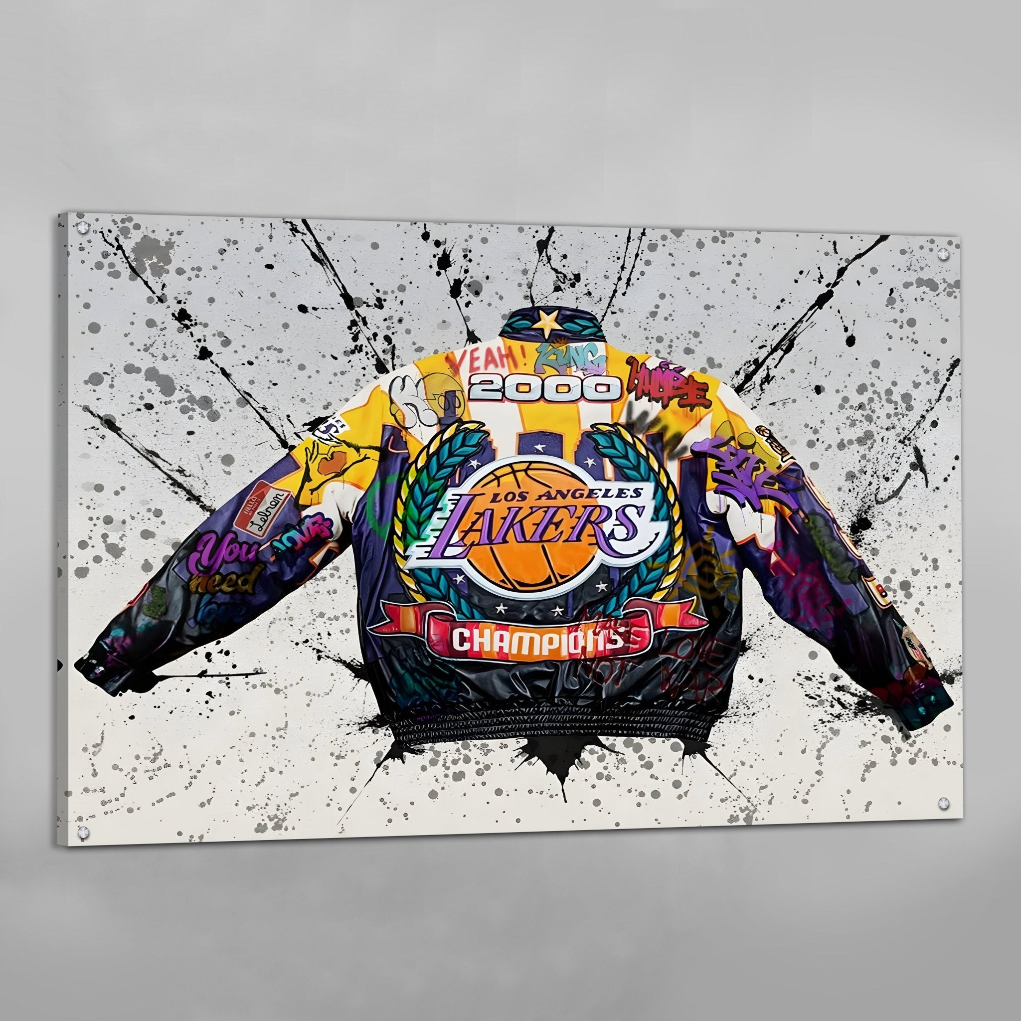 Los Angeles Basketball Graffiti Wall Art - Luxury Art Canvas