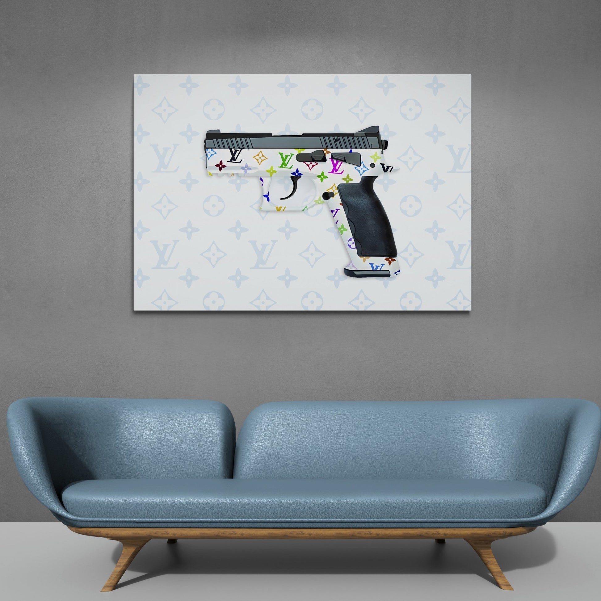 Louis Vuitton Gun Framed Print by Street Art - Fine Art America