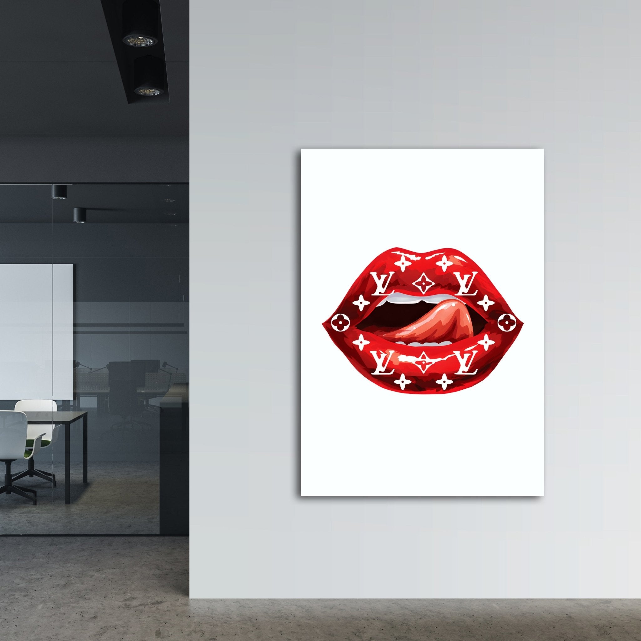 Louis Vuitton Lips Wall Art | Luxury Art Canvas