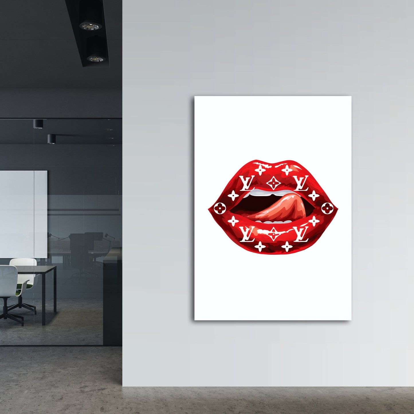 Designer Lips Canvas Wall Art 