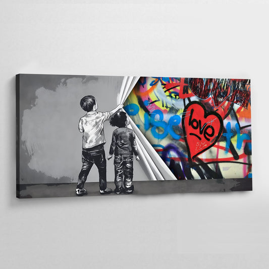 Love Heart Graffiti Wall Art - Luxury Art Canvas