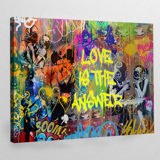 Love Is The Answer Banksy Wall Art - Luxury Art Canvas