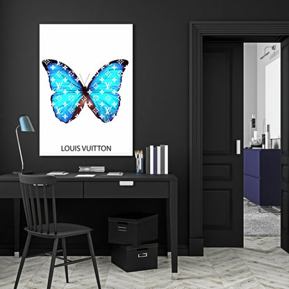 blue louis vuitton wallpaper with butterflies