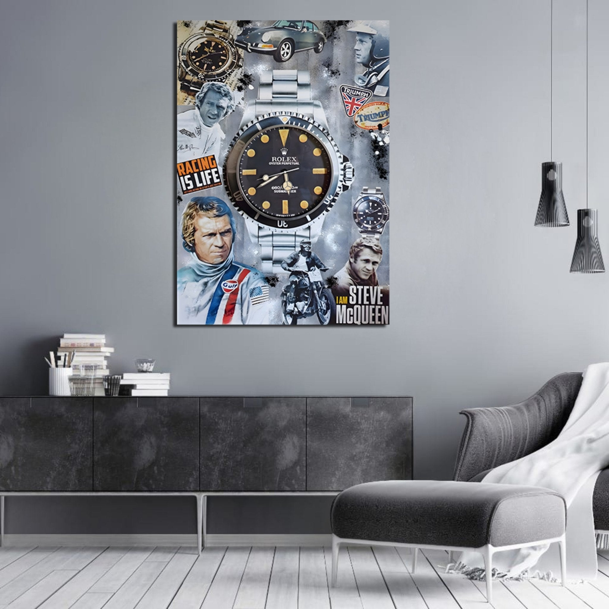 McQueen Rolex Wall Art Luxury Art Canvas