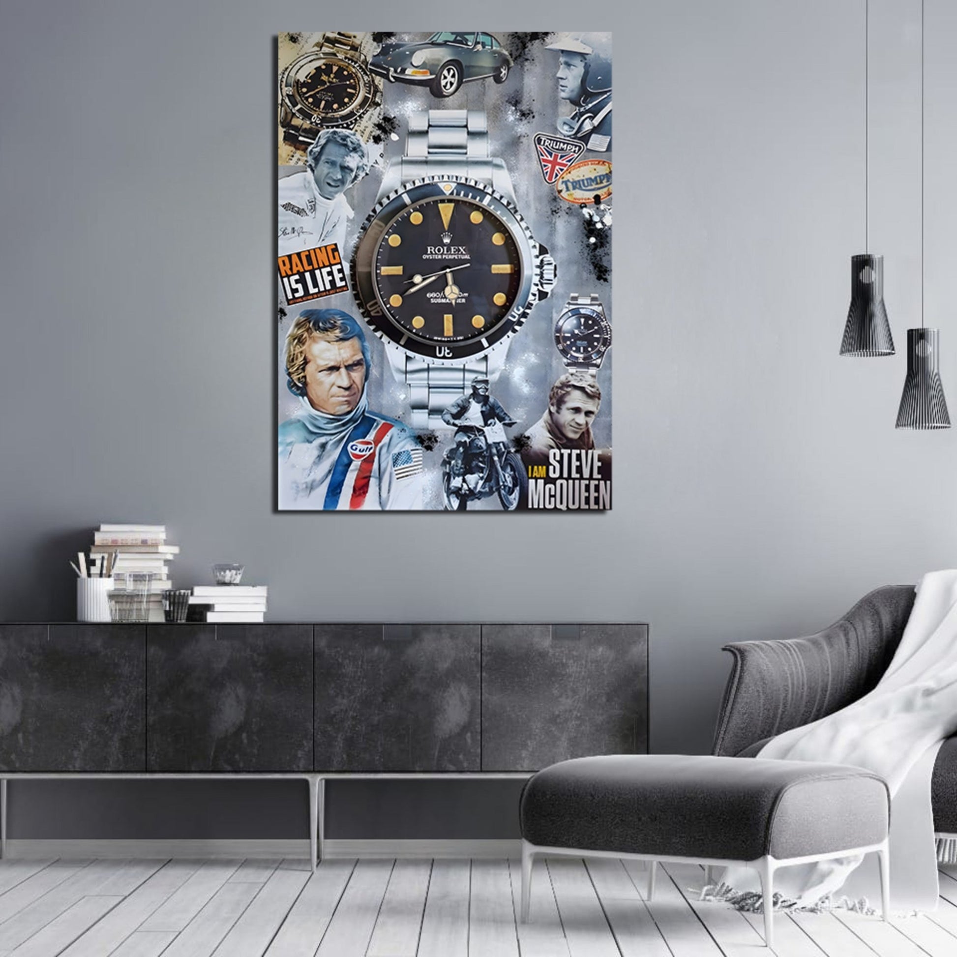 McQueen Rolex Wall Art - Luxury Art Canvas