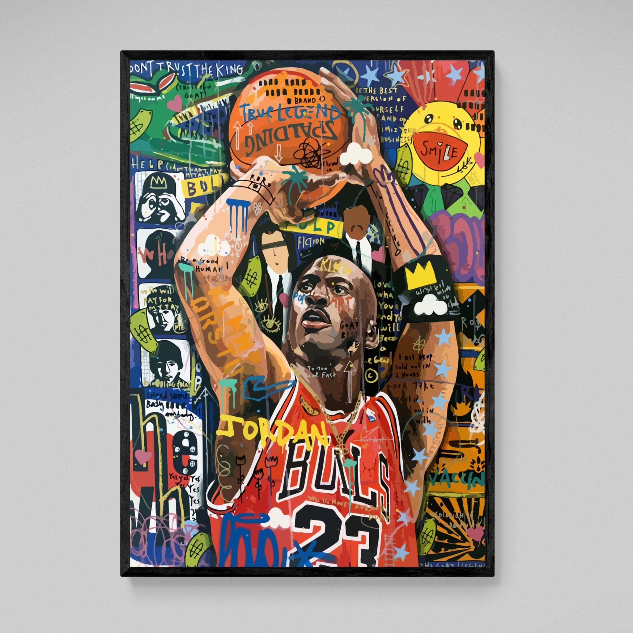 Michael Jordan Graffiti Wall Art - Luxury Art Canvas