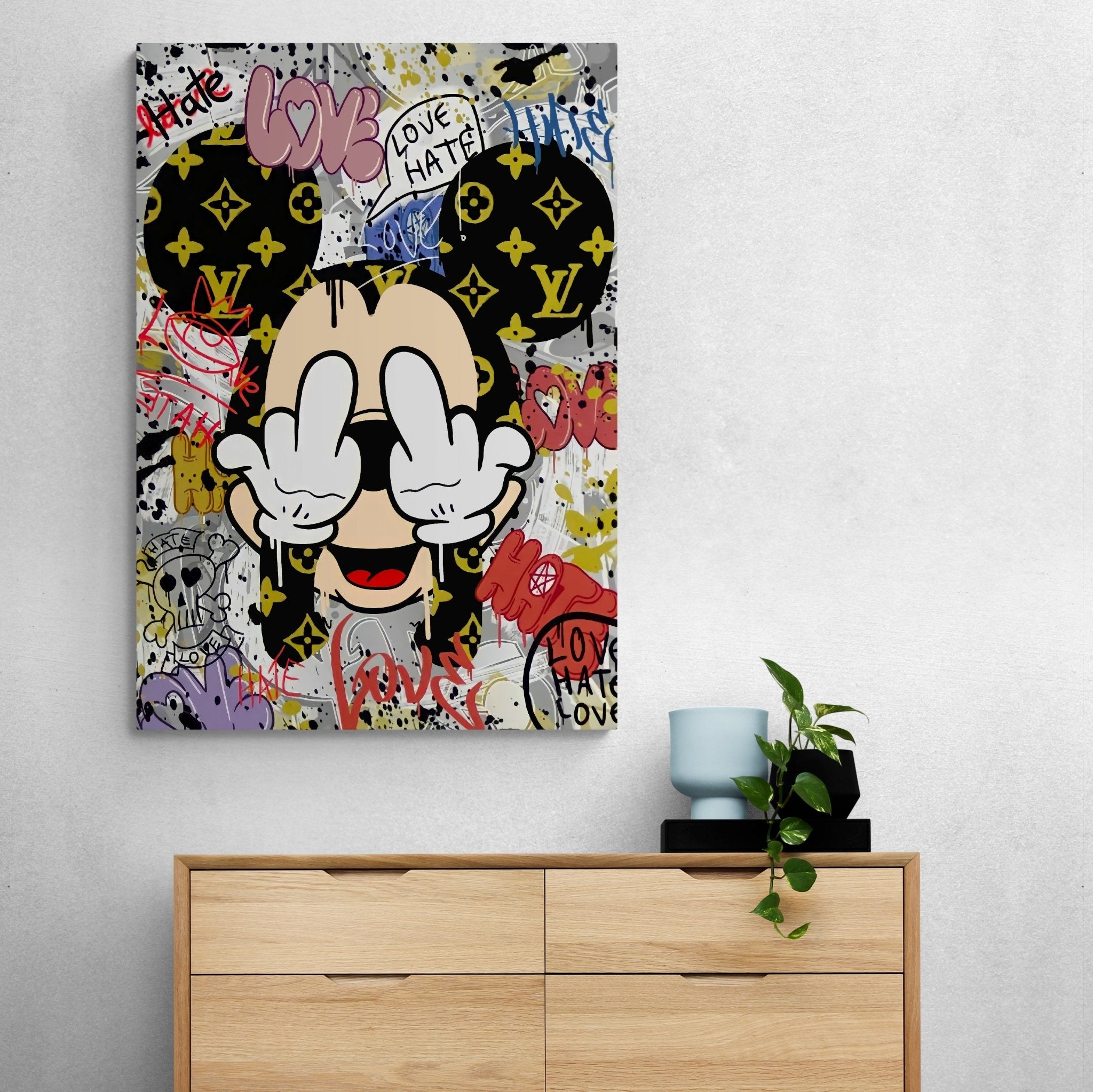 Middle Finger Wall Art - Luxury Art Canvas