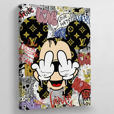 Middle Finger Wall Art - Luxury Art Canvas
