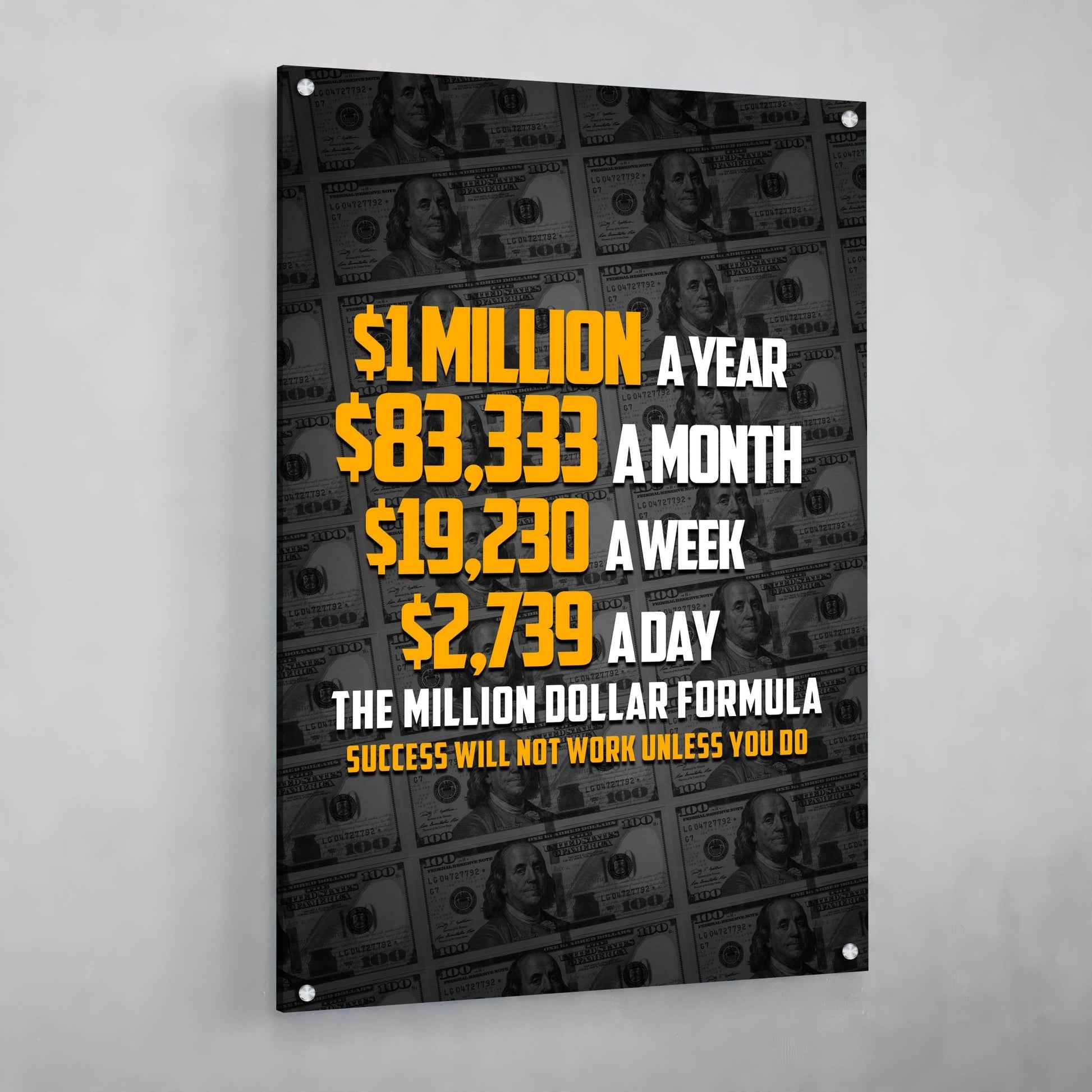 Million Dollar Formula Canvas - Luxury Art Canvas