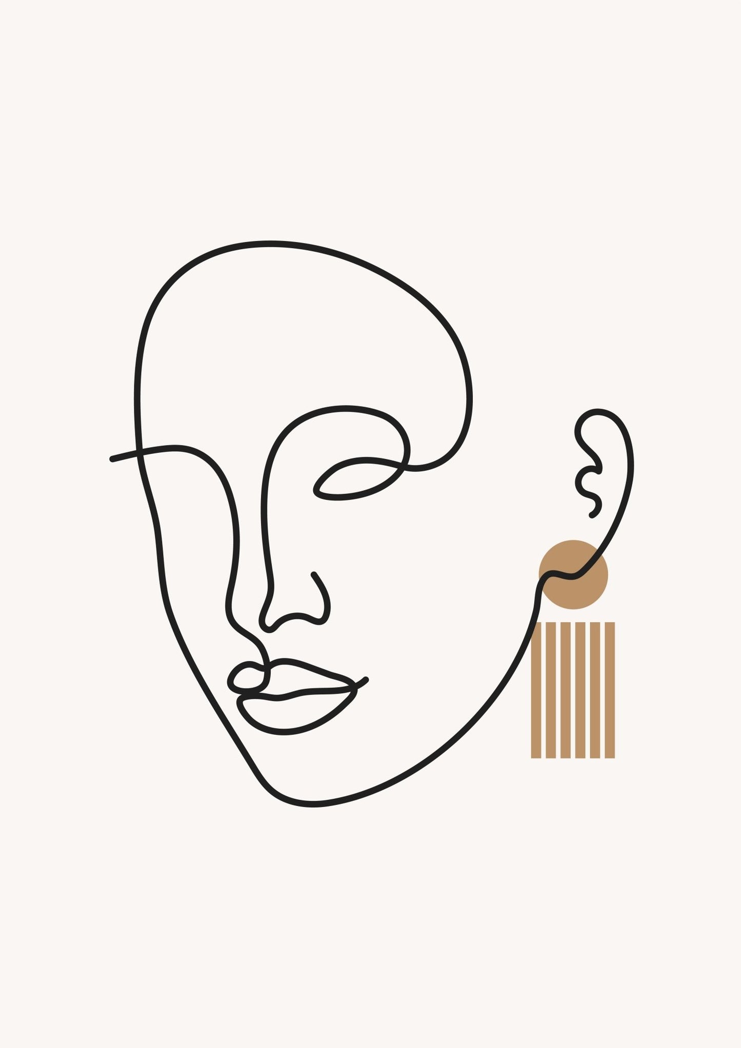 Minimalist Art Face - Luxury Art Canvas