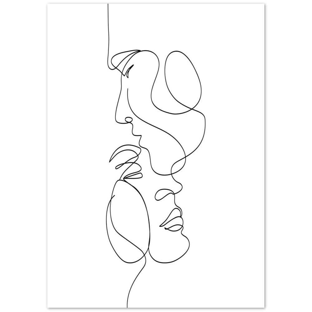 Minimalist Line Art Couple - Luxury Art Canvas