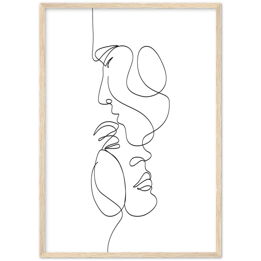 Minimalist Line Art Couple - Luxury Art Canvas