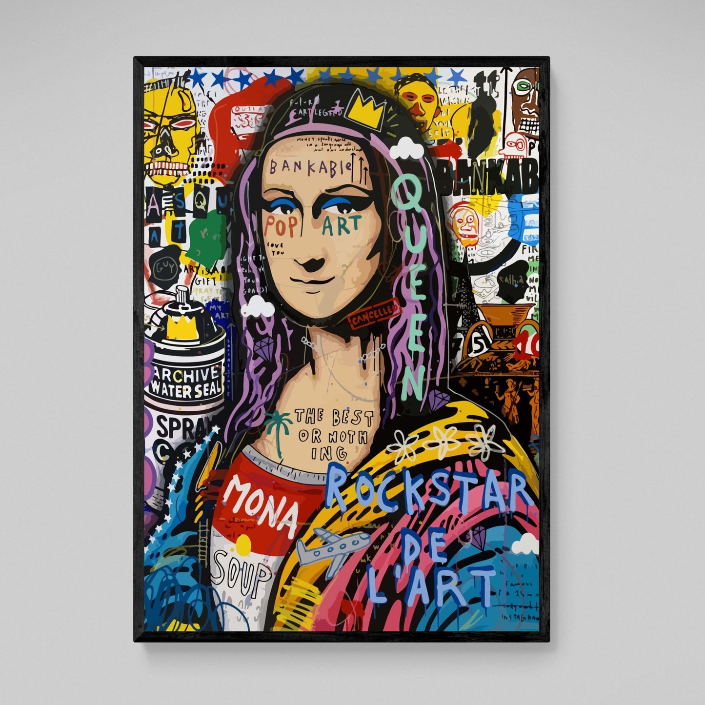 Mona Lisa Graffiti Wall Art - Luxury Art Canvas