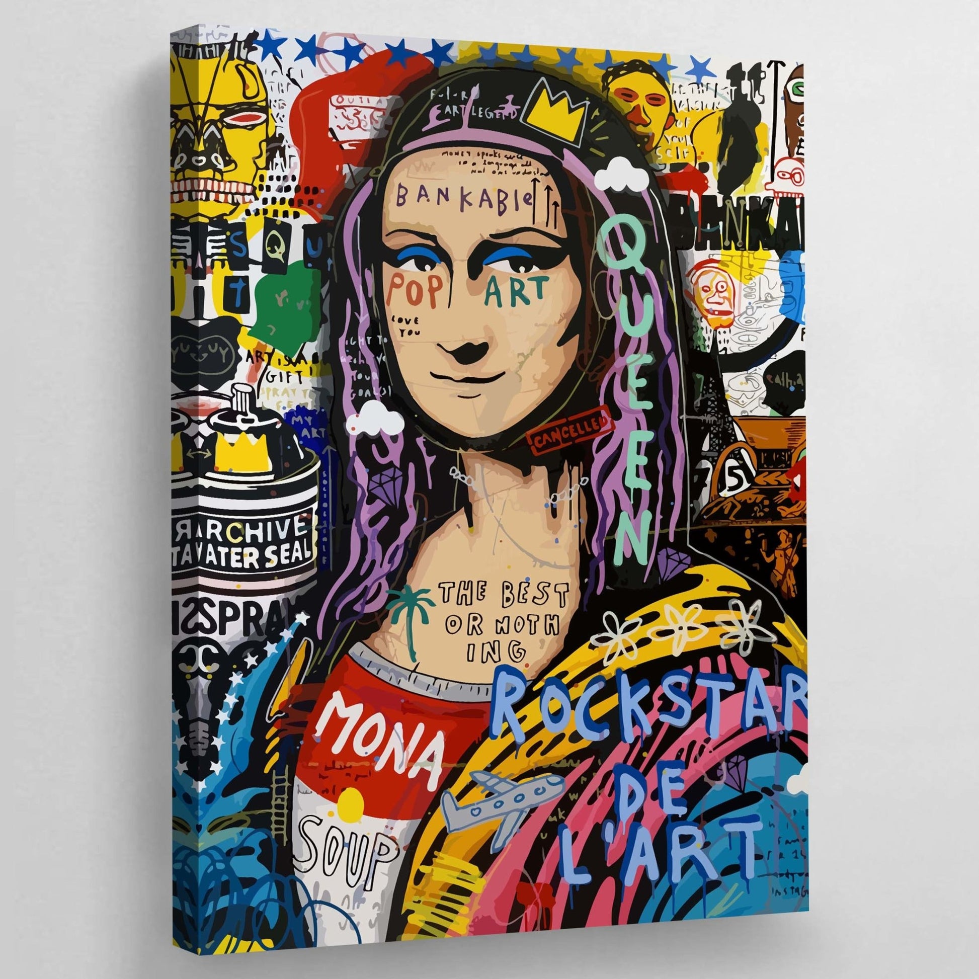 Mona Lisa Graffiti Wall Art - Luxury Art Canvas