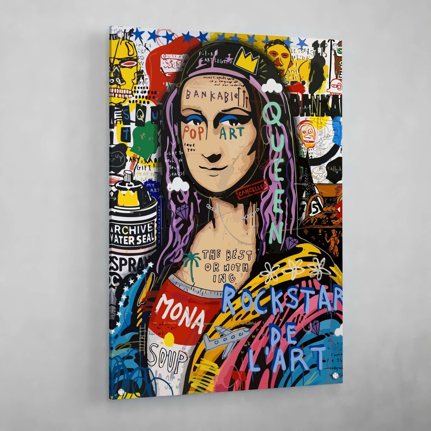 Mona Lisa Graffiti Wall Art - Luxury Art Canvas