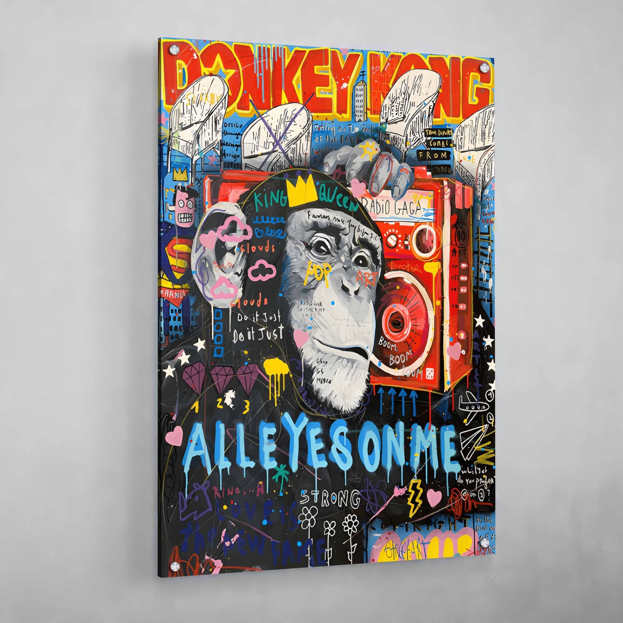 Monkey Graffiti Wall Art - Luxury Art Canvas