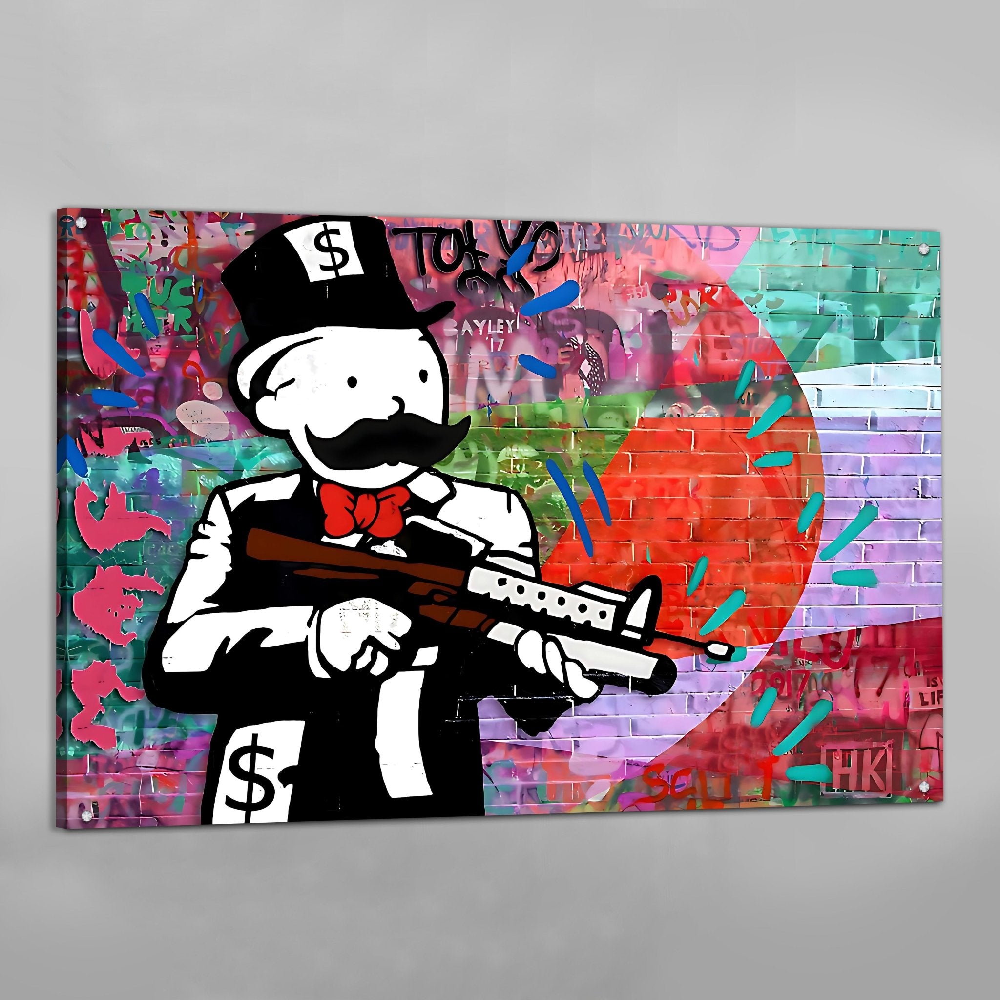 Monopoly Wall In Monopoly Graffiti Wall Art | Luxury Art Canvas