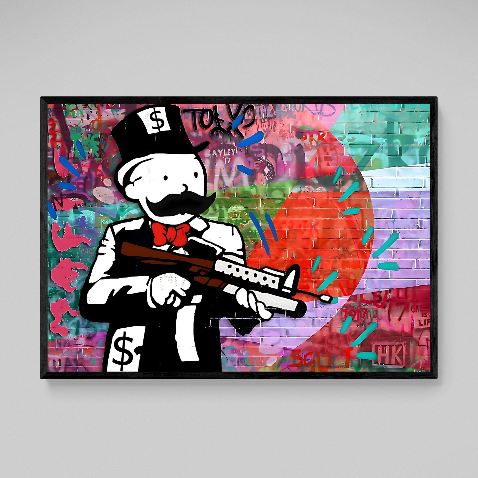 Monopoly Graffiti Wall Art - Luxury Art Canvas