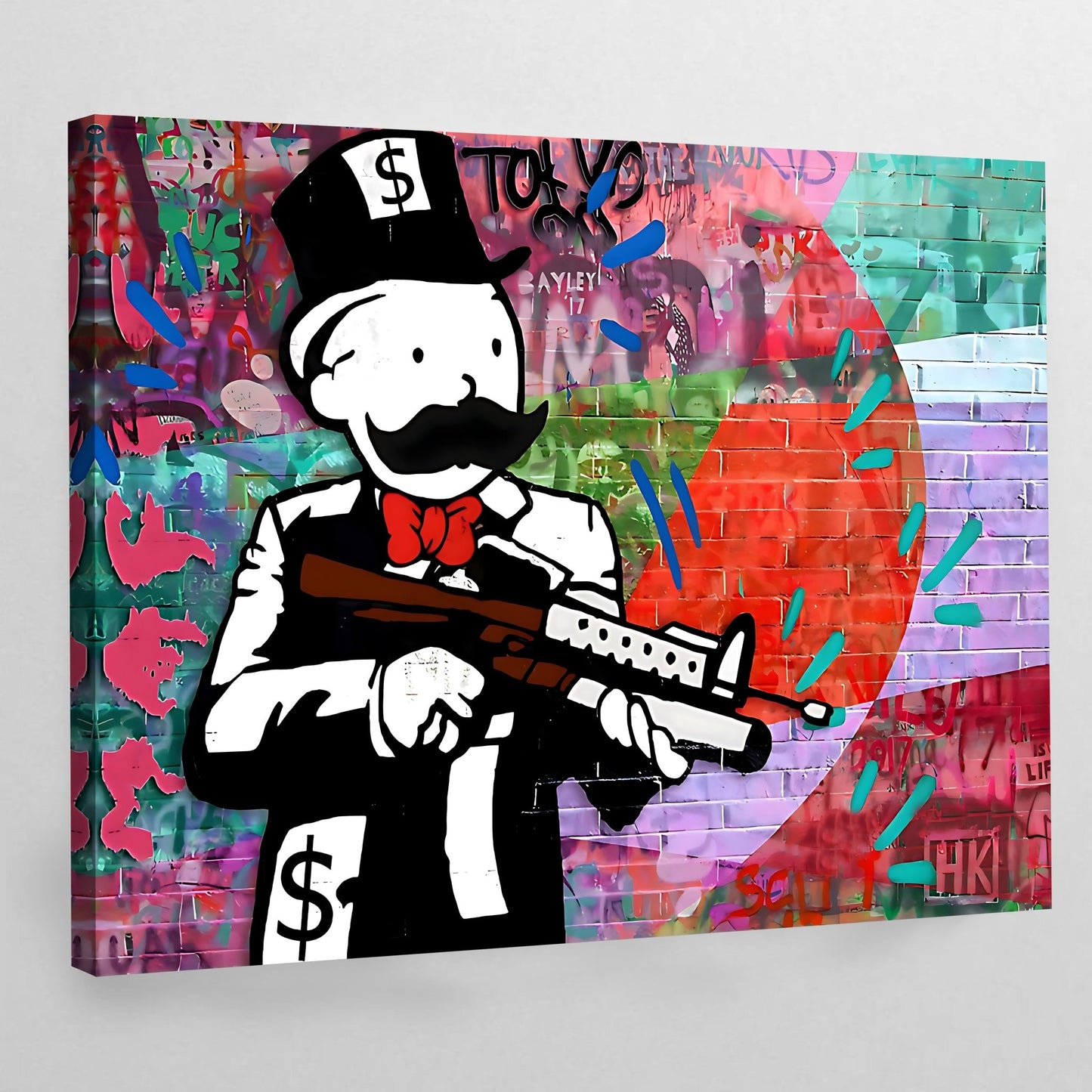Monopoly Graffiti Wall Art - Luxury Art Canvas