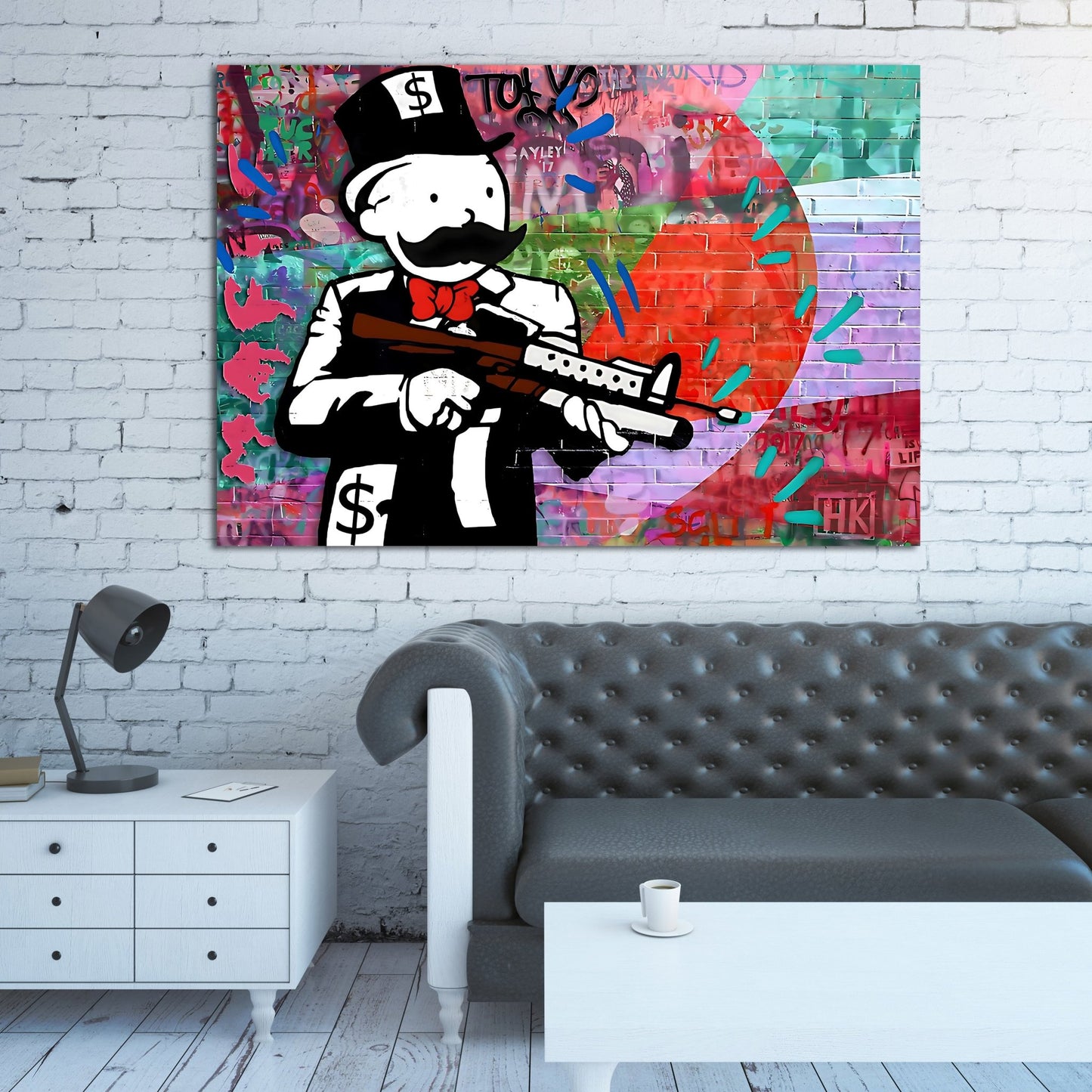 Monopoly Graffiti Wall Art - Luxury Art Canvas