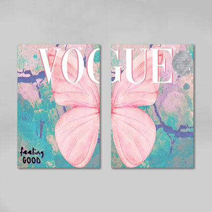 Peach Vogue Wall Art - Luxury Art Canvas