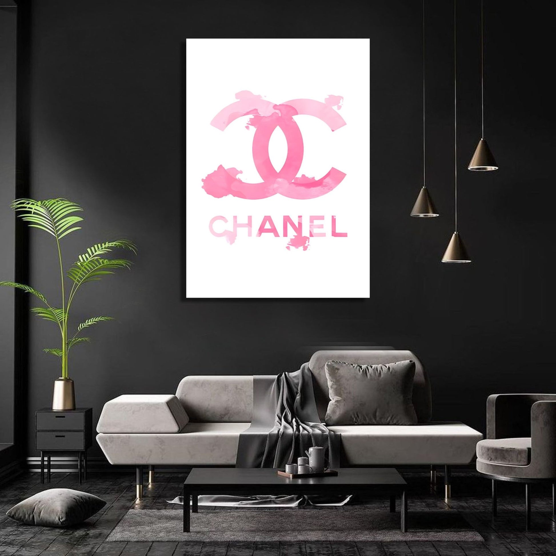 FRAMED Pink Rose Floral Coco Chanel By PopArtQueen 18x18 Art