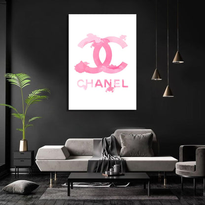 pink and black chanel bedroom decor