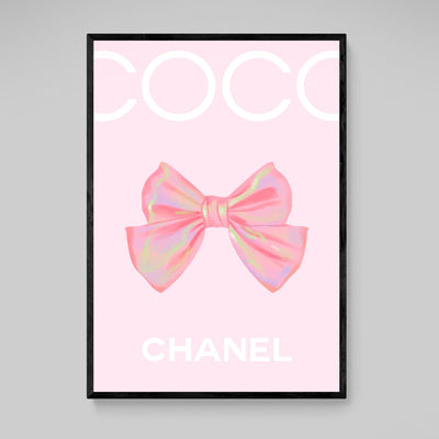 Pink Coco Chanel Wall Art - Luxury Art Canvas