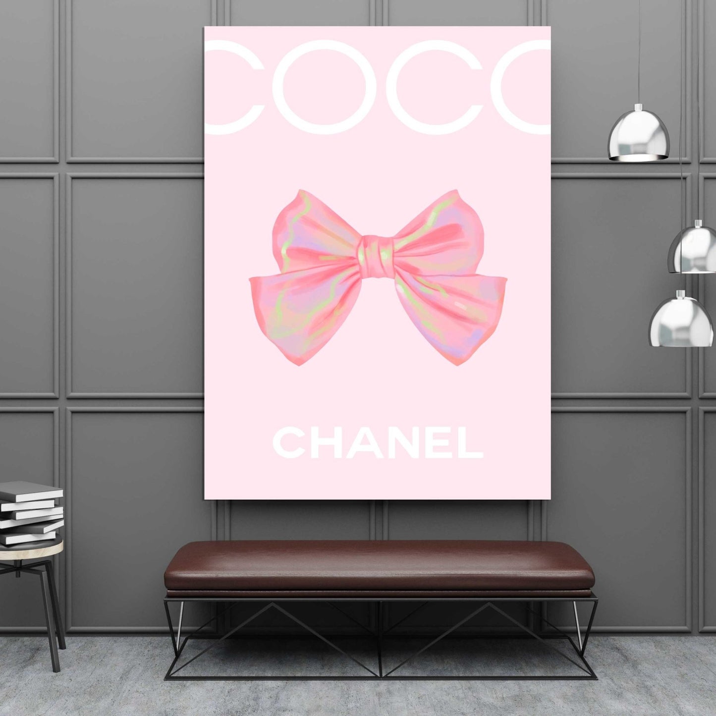 Pink Coco Chanel Wall Art - Luxury Art Canvas