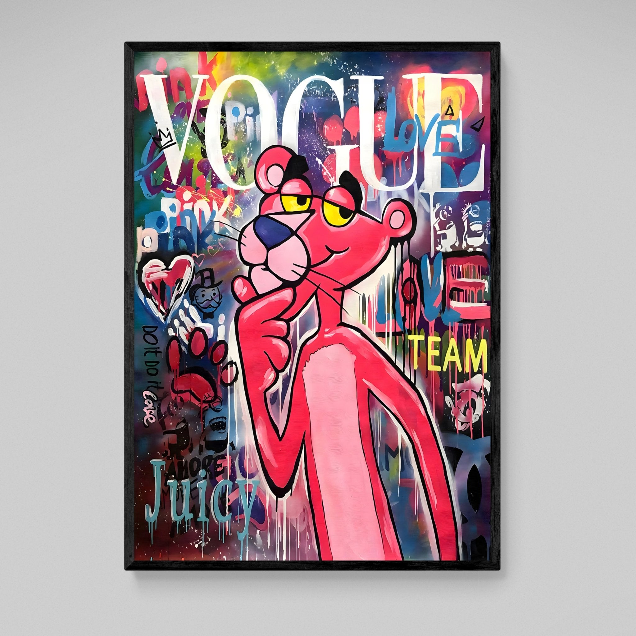 Pink Graffiti Wall Art - Luxury Art Canvas