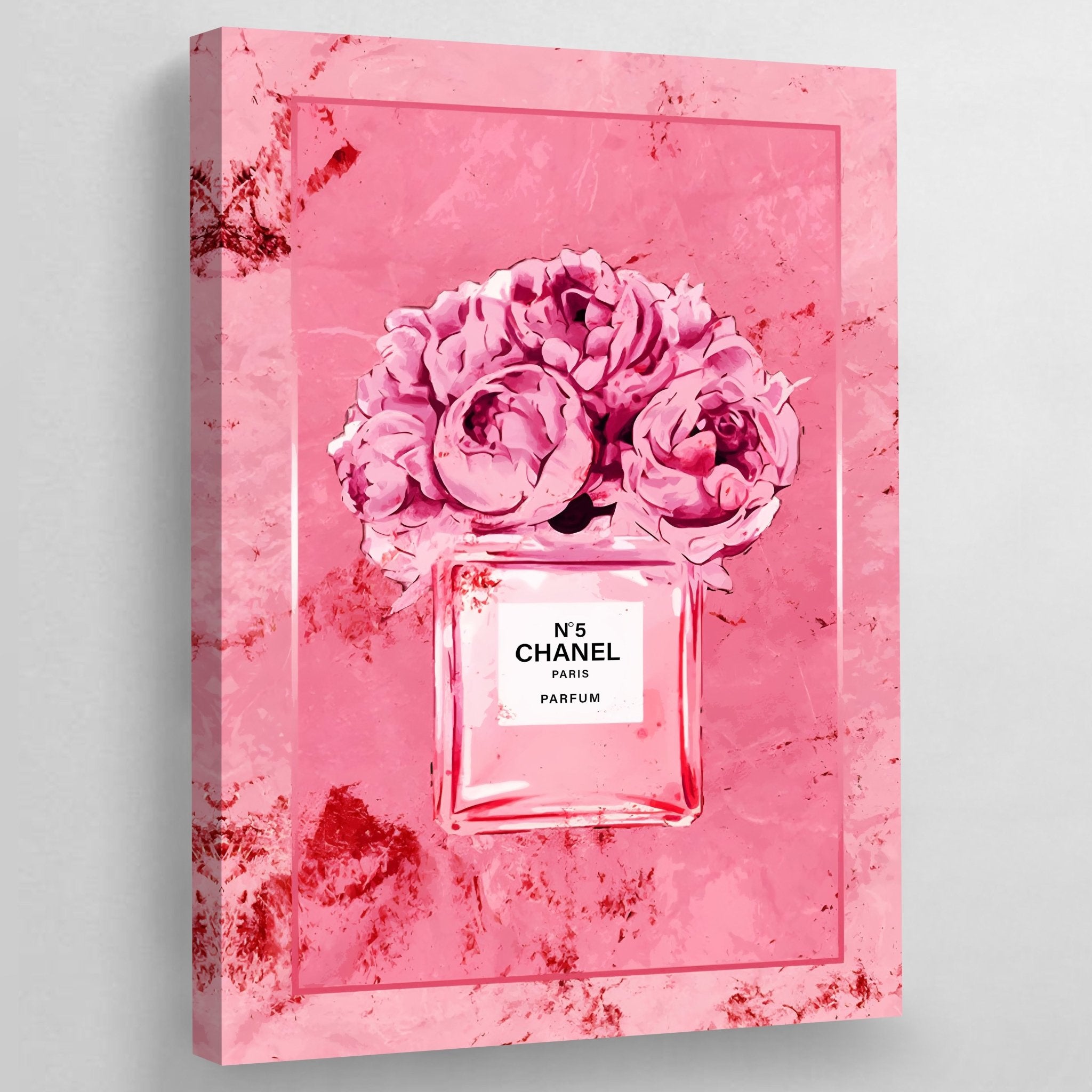 Pink Perfume Chanel Wall Art | Luxury Art Canvas