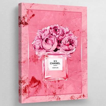 Pink Perfume Chanel Wall Art - Luxury Art Canvas