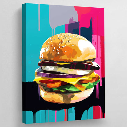 Pop Art Burger Canvas - Luxury Art Canvas